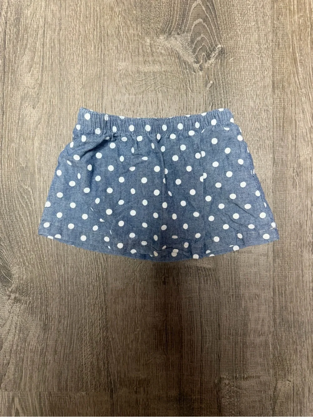 Carter's Blue Chambray Polka Dot Skort